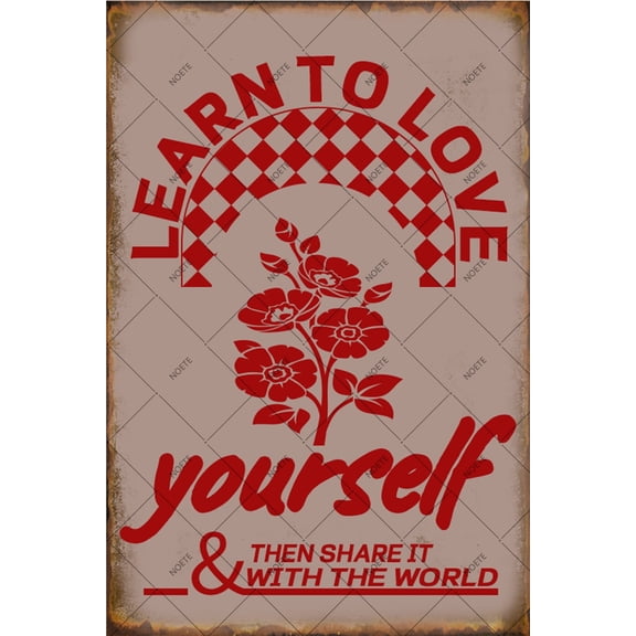 Noete Inspirational Signs Vintage 12x16 Inch Motivational Tin Sign for Home, Office, Bedroom & Living Room Decor Uplifting Wall Art with Positive Quotes