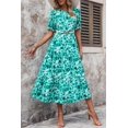 thumbnail image 3 of Vestido PRETTYGARDEN de Verano Floral Bohemio Midi Verde M, 3 of 7