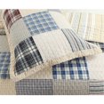 thumbnail image 1 of Comforter Set Queen Size  3-Piece Coverlet Set for Night Sleep  Bedding Quilt with Green Yellow Blue Plaid Striped Real Patchwork, 1 of 4