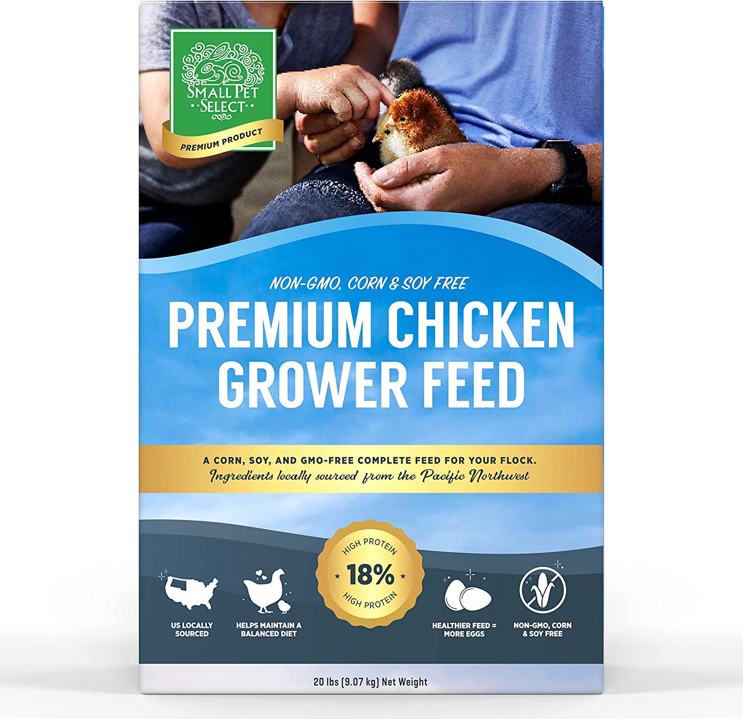 Small Pet Select - Chicken Grower Feed, Non-GMO, Corn & Soy Free, 20lb
