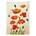 thumbnail image 3 of Ambesonne Poppy Flower Tablecloth Rectangular Table Cover, Bouquet Arrangement, 60"x84", Cream Vermilion Green, 3 of 4