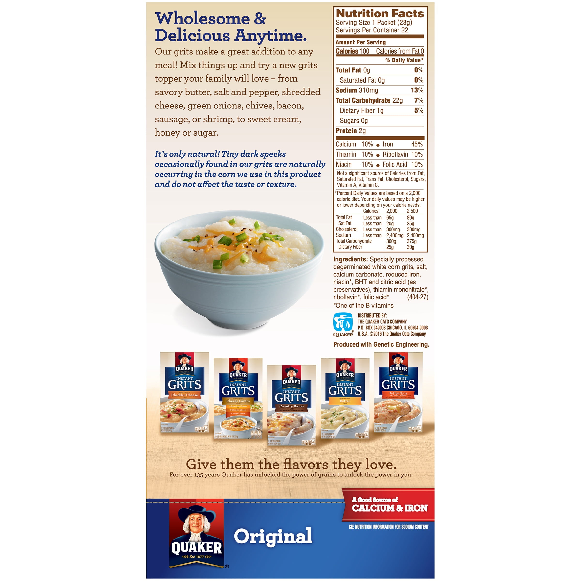 Quaker Instant Cheese Grits Nutrition Information Bios Pics
