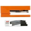 JAM Paper Office & Desk Sets, 1 Stapler 1 Pack of Staples, Orange and Black, 2/pack
