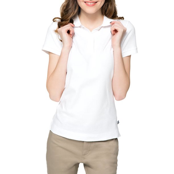 Lee Uniforms Lee Uniforms Juniors' Plus Short Sleeve Stretch Pique