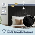 thumbnail image 4 of Allewie Queen Size Upholstered Bed Frame with Vertical Channel Tufted Headboard, Soft Corduroy Fabric Platform Bed, Black, 4 of 8