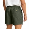 thumbnail image 4 of Men's Summer Cotton Linen Shorts Vintage Loose Fits Drawstring Short Mens Casual Solid Elastic Waist Lightweight Breathable Short Pant, 4 of 8