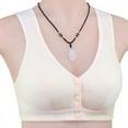 thumbnail image 2 of JIUKE Front Closure Bras for Women Push up No Underwire Sleep Bralettes Full Support T-Shirt Bras White M, 2 of 3