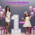 thumbnail image 5 of Marquee Numbers 3 feet tall,Cool White Light Up Numbers 6, Large Numbers for 6th 16th 60th Birthday Party Decorations, Big Numbers for Anniversary Decor（DIY Kits）, 5 of 5