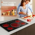 thumbnail image 4 of 30 Inch Built-in Electric Cooktop 30 Inch Built-in Electric Cooktop with Expawith Expandable Triple Ring Burners, Ceramic Stove Top - Easy Knob Controls & Residual Heat Indicator (220-240V Hardwired), 4 of 8