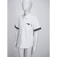 thumbnail image 3 of LiiYii Chemise Habillée Unie pour Garçons Col Rabattu T-Shirts Boutonnés Uniforme Scolaire Formel Blanc 130, 3 of 7