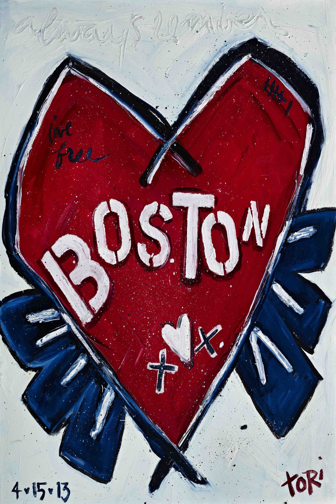 Marmont Hill "Boston Heart" by Tori Campisi Painting Print on Canvas
