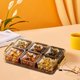 thumbnail image 5 of Bandeja de snacks compartimentada - 6 cajas de plástico con tapas para caramelos, frutos secos y almacenamiento de fruta - Gris, Blanco, Rosa, Verde, 5 of 7