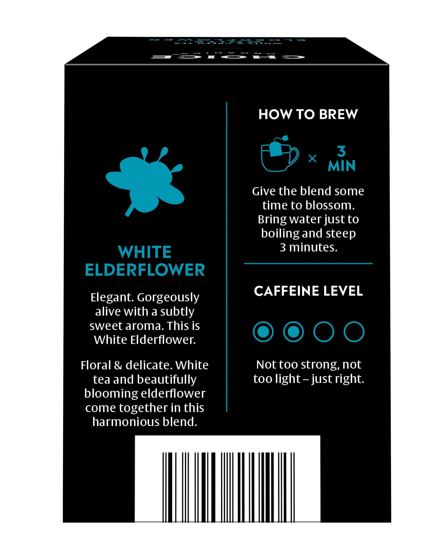Choice Organics White Elderflower Tea, Contains Caffeine, Green Tea Bags, 6 Boxes of 16