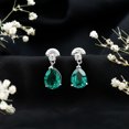 thumbnail image 5 of Rosec Jewels Lab Grown Emerald Teardrop Earrings for Women (3 Carat, AAAA Quality) - Certified Emerald Diamond Earrings, 18K White Gold, 5 of 8