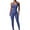 A64 Blue, variant on Women's High Waisted Ribbed Bodysuit Workout Compression One Piece Yoga Gym Wear Full Body Fitness Suit