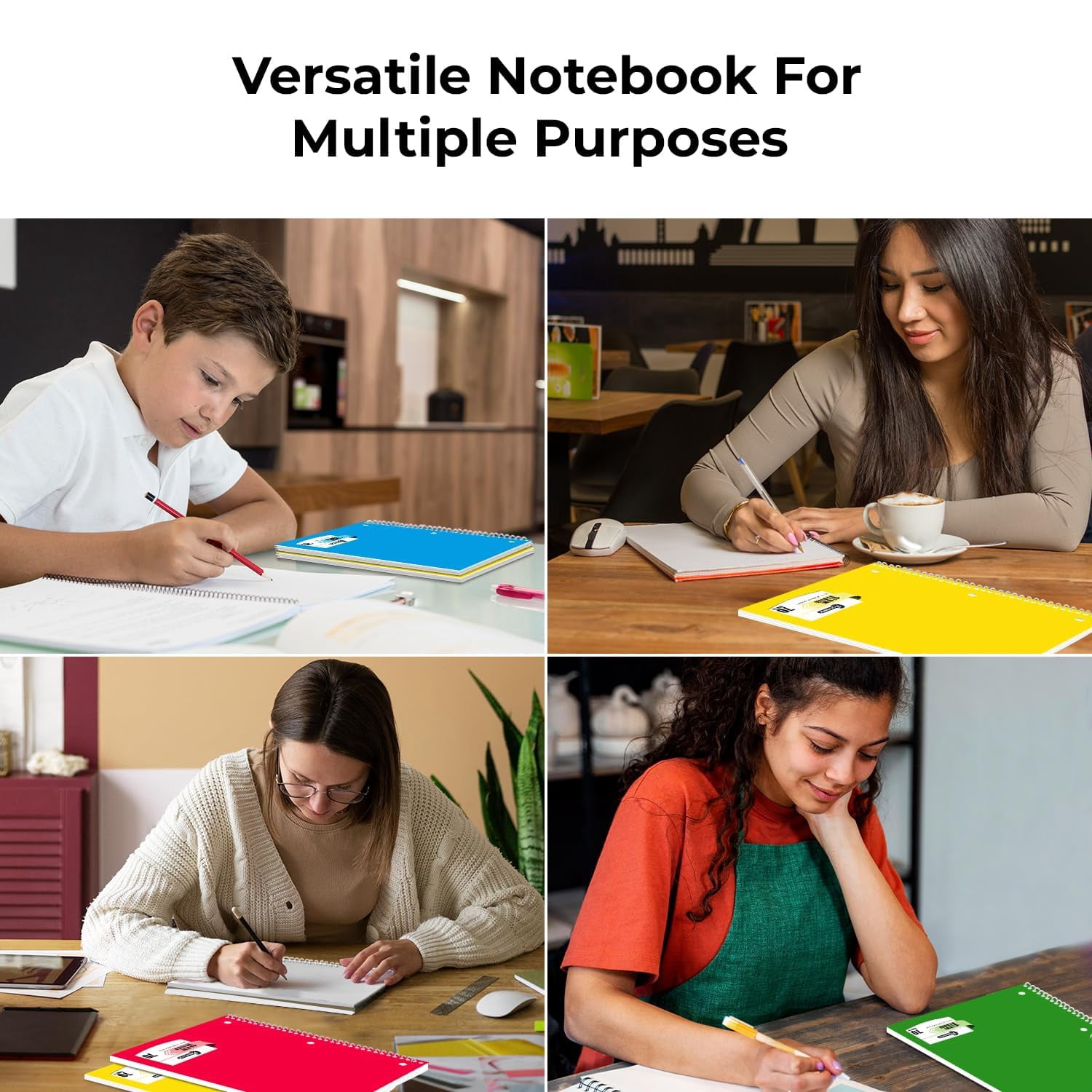 Rosmonde Spiral Notebooks Bulk Pallet, 5000 Pack, 1 Subject, College Ruled, 70 Sheets (140 Pages), 8 x 10.5 in, Bulk Spiral Notebooks for School Districts & Office, 4–7 Day Transit