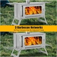 thumbnail image 4 of EDTara Poêle de Tente Pliable en Acier Inoxydable avec Verre de Visualisation, Cheminée 5 Pcs pour le Camping Hivernal, Chauffage et Cuisson Extérieurs, 4 of 9