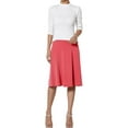 thumbnail image 5 of vigerkar Womens Basic Solid Midi Skirts Casual Knee Length A-Line Skirt Lightweight Flare Pull On Closure Skirt Plus Size Watermelon Red, XXL, 5 of 7