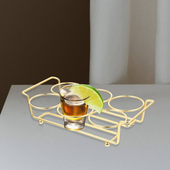 Baluue Metal Cup Rack Wine Glass Holder Golden Organizer for Bar Use