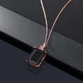 thumbnail image 4 of Gem Stone King 18K Rose Gold Plated Silver Black Onyx and Pink Lab Grown Diamond Pendant Necklace for Women (15.33 Cttw, Emerald Cut 18X13MM, With 18 inch Silver Chain), 4 of 4