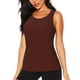 thumbnail image 1 of Fotbe Brown Blusas Sin Mangas para Mujer – Estilo Casual, Corte Suelto, Slim-Fit, Cuello Redondo Deportivo, Tops de Verano para Gimnasio y Yoga-Large, 1 of 7