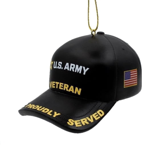 Kurt Adler Resin Ornament for Christmas Tree, U.S. Army Veteran Cap