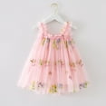 thumbnail image 2 of WUANDIXFA Birthday Dress for Girls Cute Baby Toddler Girls Dress Baby Girl Clothes Summer Dress Ruffle Sleeveless Bow Top Floral Skirt Baby Sundress Outfits Pink,12-18 Months, 2 of 5
