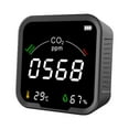 thumbnail image 4 of Detector,Wall Mountable Screen 400-5000ppm Co2 Air Temperature Tester Carbon Dioxide Meter With Auto Alarm Meter 400-5000ppm Co2 Temperature Tester Wall Screen Built-in Battery Black, 4 of 6