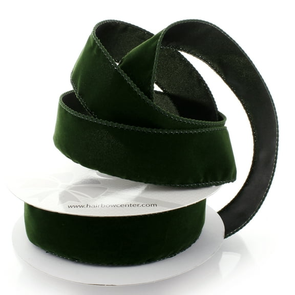 Ribbon Traditions 1.5" Wired Suede Velvet Ribbon Moss Green 10yd