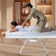 thumbnail image 4 of OmySalon Professional Massage Table,3-Section Adjustable 66in W/Steel Frame, Massage Lash Tattoo Chair&Bed W/2 Split Legs & 1 Tray for Spa Facial Waxing Physical Therapy(White), 4 of 7