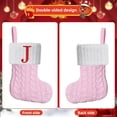 thumbnail image 3 of Mini Green Knit Stocking,8.5 Inches Initial Monogram EmbroideGreen Christmas Stocking,Family Fireplace Hanging Ornament Xmas Holiday Decor Gift-Letter A~Z, 3 of 6
