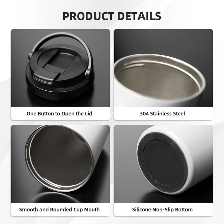 Picia American Bald Eagle Pattern 500ml Carry Insulated Coffee Mug, Stainless  Steel Travel Mug with Hidden Handle, Leak-Proof for Car, Office, Home, and  Outdoor Use - Walmart.com
