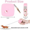 thumbnail image 2 of HUGFEGWE Retractable Dog Leash for Small Dogs Cats up to 11lbs with 6.5ft Anti-Pull Strong Nylon Tape, Hands Free, Mini and Portable Walking Leash with Wrist Strap, One-Hand Brake, Pink AZ824-12165, 2 of 6