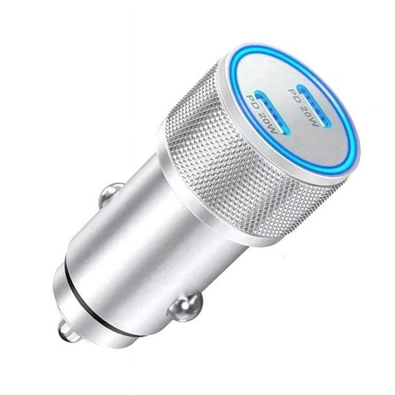 PD20W Dual PD Type C Car Charger Fast Charging USB C Portable Phone Charger for CellPhone in Car Quick Charger