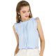 thumbnail image 1 of Blusa elegante Sin mangas Vintage de la Década de 1950 con volantes Allegra K Azul XS, 1 of 6