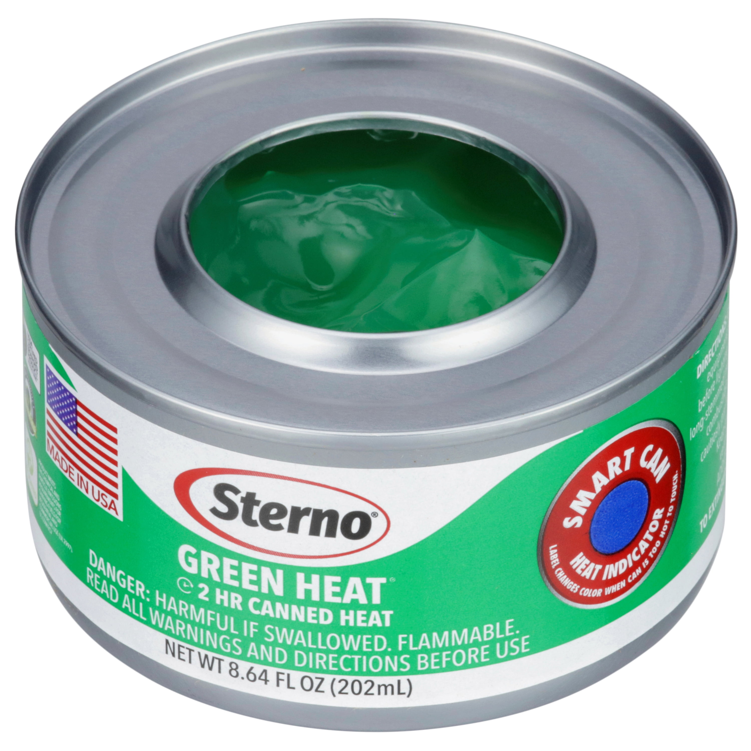 (2 pack) Sterno 2-Hour Green Heat Ethanol Gel Chafing Fuel, UL Validated, USDA Bio-Based, Smart Can Indicator, 5.99oz