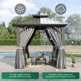 thumbnail image 7 of Clouddwell 8' x 8' Gazebo for Patio, Gazebo Pergola with Sloped Roof, Large Wall-Mounted Heavy Duty Awnings, for Deck, Patio and Backyard,Gray, 7 of 7