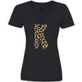 thumbnail image 3 of Inktastic Leopard Print Letter K Women's V-Neck T-Shirt, 3 of 5