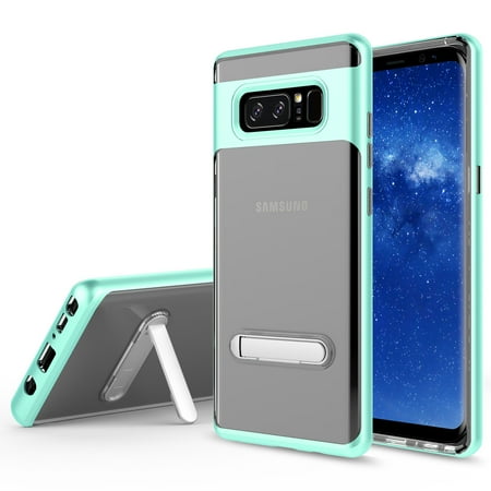 - Galaxy Note 8 Case, KAESAR Crystal Clear Hard Ultra Slim fit Anti Scratch Bumper with Magnetic Metal Kickstand Protective Case Cover for for Samsung Galaxy Note 8 (TEAL)