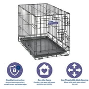 Midwest Homes for Pets 22-inch iCrate Folding Dog Crate with Divider Panel, Leak-Proof Tray & Secure Latches - Metal Wire Kennel for Extra Small Breeds, Portable, Durable & Easy to Assemble