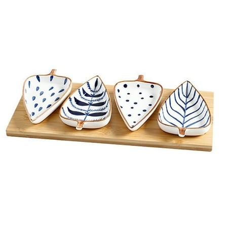 

Leaf Shape Seasoning Bowl Ceramic Small Plates Dish Sauce Kitchen Dishes Sushi Cake Tray