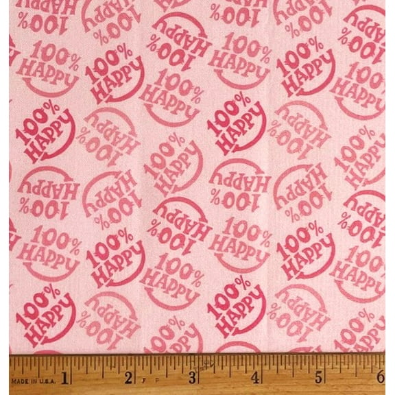 1 Fat Quarter - Trolls 100% Happy Pink Cotton Fabric - 21" X 18"