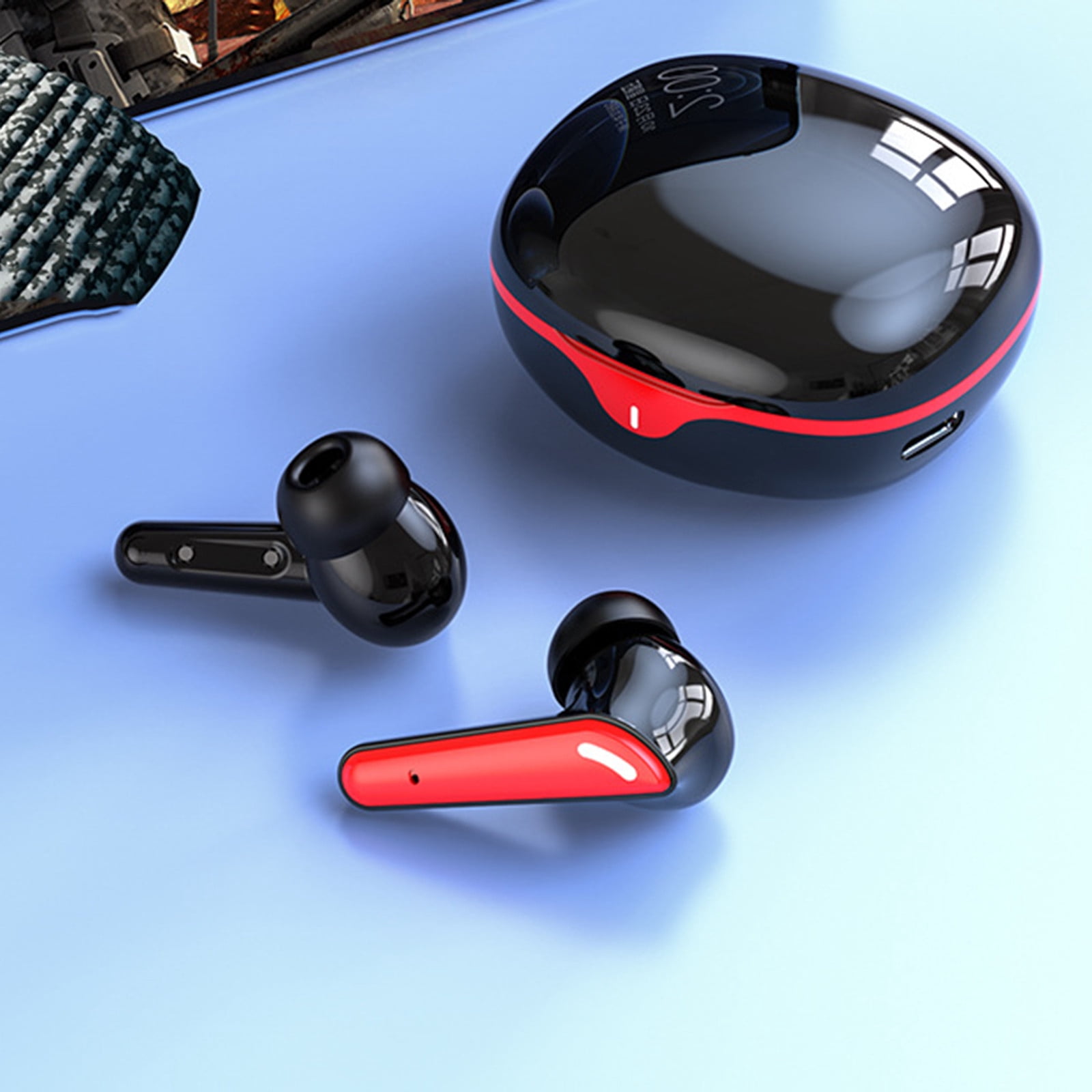 ClearanceGaming Headset with Bluetooth 5.2, 60h Battery Life, Noise Cancelling Microphone,Surround Sound, Rgb Lighting, Ideal for Pc, For Running, Gym, And Workouts.13e