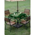 thumbnail image 3 of Outdoor Tablecloth with Umbrella Hole and Zipper, Green Christmas Tree Square Table Cloth 54x54 Inch Waterproof Tablecloth, Snowflake Xmas Botanical Berry Picnic Table Cover for Patio Camping, 3 of 7