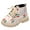 White, variant on Kids Cowgirl Boots Cowboy Western Boots Boys Girls Lace up Cherry Print Mid Calf Riding Shoes