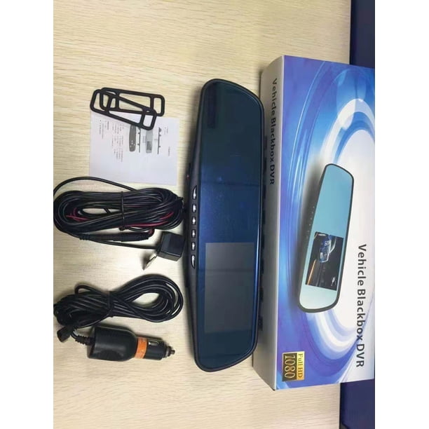 Grabadora de conducción de 0,9 mil millones de 4,3 pulgadas con doble lente HD, espejo retrovisor para coche, grabación dual, imagen de marcha atrás, dvr