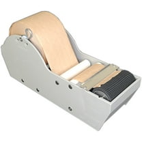 Water Activated Manual Desktop Gum Tape Dispenser Grey with Reinforced Kraft Paper Gummed Tape 2.75In x 75 feet Eco Friendly for Sealing Shipping Boxes