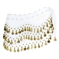 thumbnail image 5 of Byworldtasic Womens Belly Dance Hip Scarf Mini Skirt with Gold Coins Belly Dancer Belt Scarf Skirt, 5 of 6