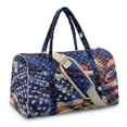 thumbnail image 2 of Garronmavis Eagle American Flag Large Quilted Duffle Bag for Women, Weekender Overnight Bag Carry On Travel Gym Bag with Zipper Pockets, 2 of 7