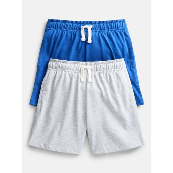Wonder Nation Little Boys' Pull On Knit Shorts, 2-Pack, Sizes 4-10
